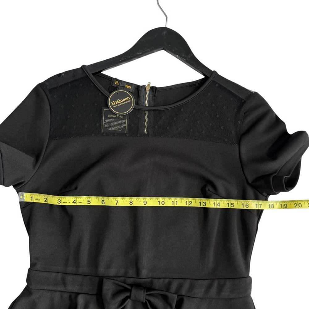 HI QUEEN BLACK PEPLUM DRESS SIZE LARGE NWT - Picture 4 of 9